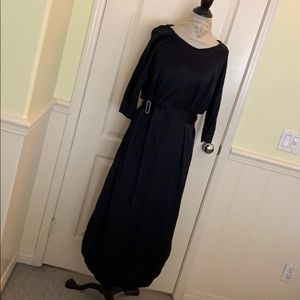 Navy Cos midi elbow sleeve t-shirt dress - size L